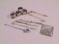 A collection of small items of silver and silver plate