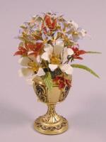 A Franklin Mint gilt base metal and enamelled flower spray