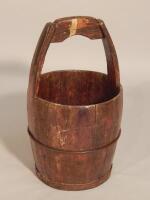 An oriental coopered wooden vessel