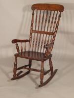 A 19thC spindleback rocking chair