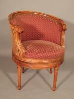 A French stained beech tub shaped chair