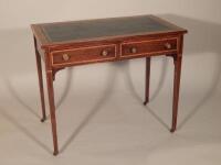 An Edwardian mahogany and tulipwood crossbanded small writing table