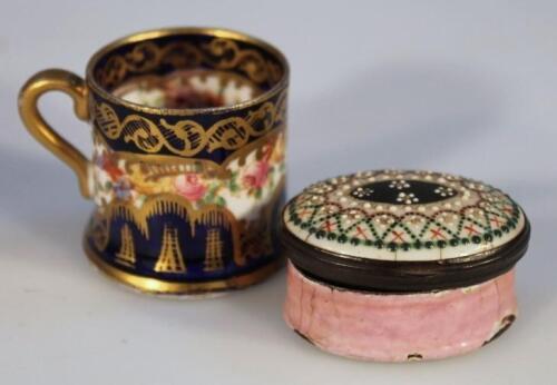 A George III enamel patch box