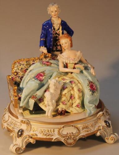 An R K Dresden porcelain figure group