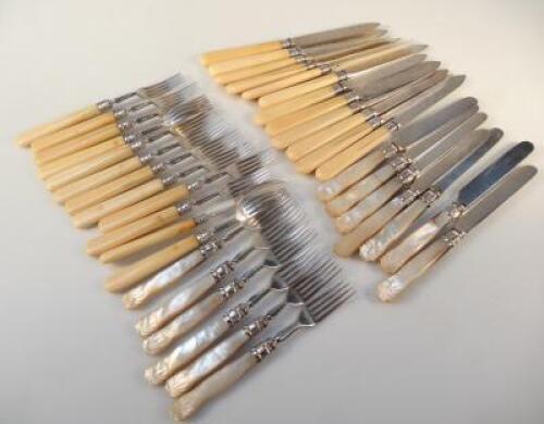 Various Edwardian silver plated cutlery