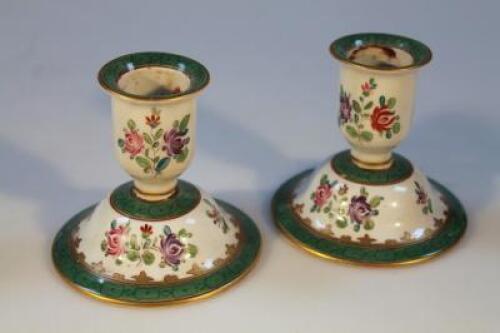 A pair of New Hall style candlesticks