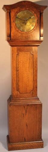 An early 20thC oak grandfather clock