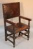 A set of oak framed leather dining chairs - 2