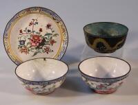 Two Chinese cloisonne bowls