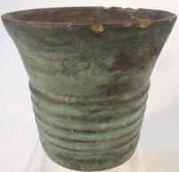 An earthenware mortar