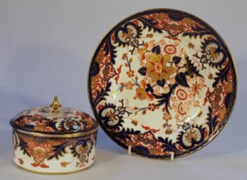 An early 19thC Royal Crown Derby jar and cover