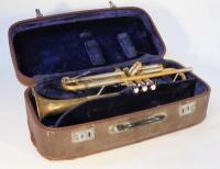 A 20thC brass trumpet