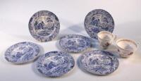 A set of six early 19thC Spode blue and white plates