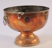 A late 19th/early 20thC copper pedestal bowl