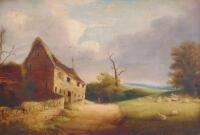 19thC British School. Rural landscape with cottage