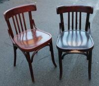 Ten various bentwood dining chairs.