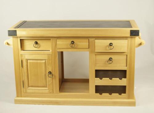 An oak and granite central island unit