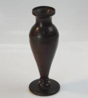 A rosewood turned vase