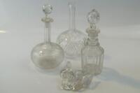 Three Georgian and later glass decanters