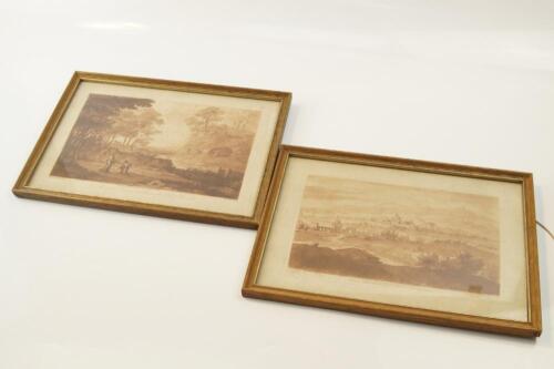 After R Earlome. Two 19thC prints depicting landscape scenes.