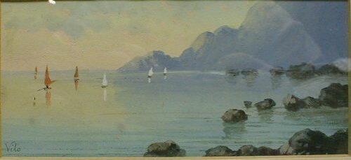 Vito. Pair of gilt framed continental cove scenes