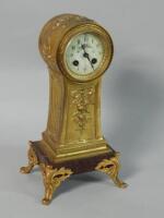 A late 19thC French gilt spelter mantel clock