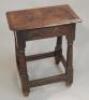 A late 17thC / early 18thC oak coffin stool