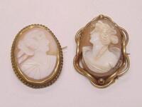 Two cameo brooches