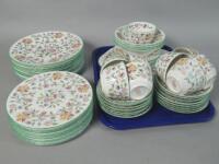 A Minton Haddon Hall pattern part tea and dinner service