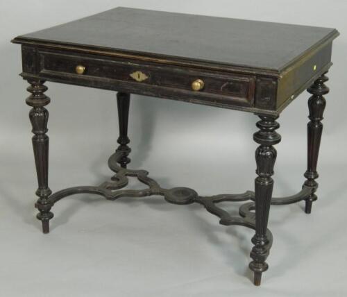 A late 19thC Continental ebonised side table