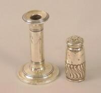 An Edwardian silver candlestick