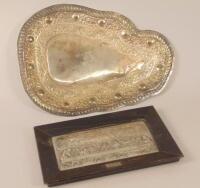 Two items of silver plate and white metal