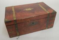 A 19thC mahogany and brass bound writing box