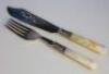 A matched set of Edwardian silver mother of pearl and plated fish eaters - 2