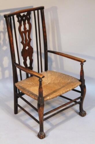 An early 20thC rush seated child's chair