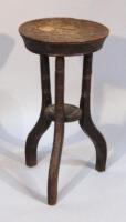 A late 19thC poker work stool