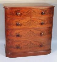 A Victorian mahogany bow fronted chest