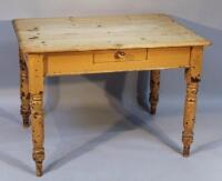 A 19thC pine scrub top table