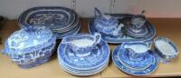 Various 19thC and later blue and white pottery