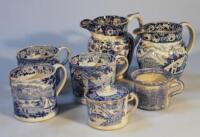 An early 19thC blue and white jug