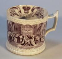 A William IV and Queen Adelaide pearlware Coronation tankard