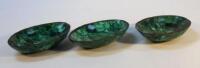 Three various malachite dishes