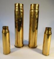 Two WWII 6pdr brass ordnance shell cases