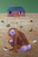 *G Smith (20thC). Baboon before house