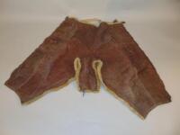 A pair of Air Ministry issue Second World War leather and sheep skin trousers or chaps