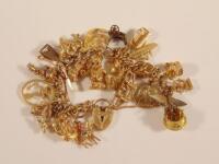 A 9ct gold charm bracelet