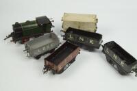 A collection of O-gauge tinplate locomotives