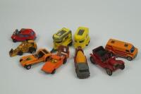 A collection of Matchbox and other diecast model vehicles