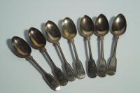 A set of seven Victorian silver teaspoons