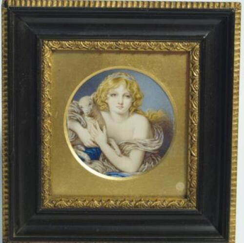 An early 19thC portrait miniature of a young lady